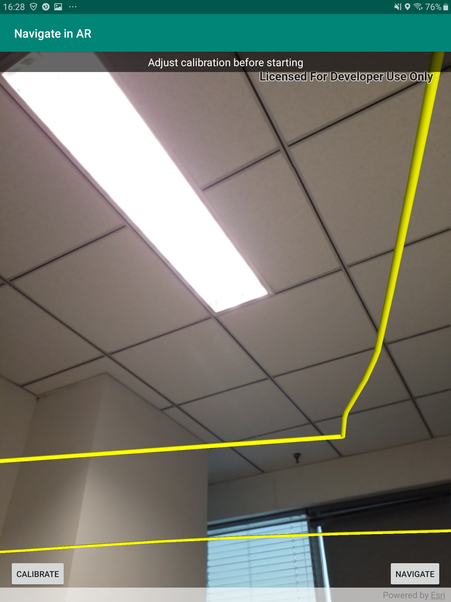 route result displayed in world-scale AR